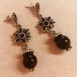 Long black earrings